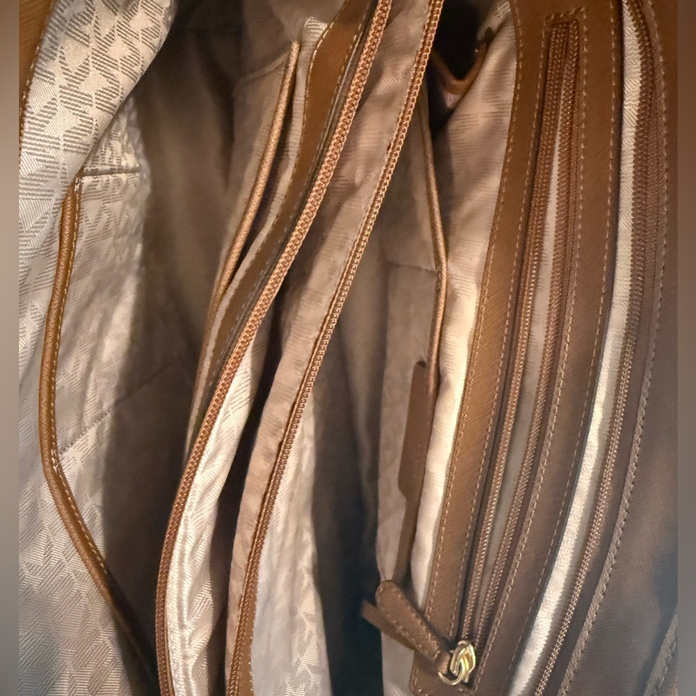 Michael Kors Tan Leather Tote with Gold Charm - Picture 7 of 7